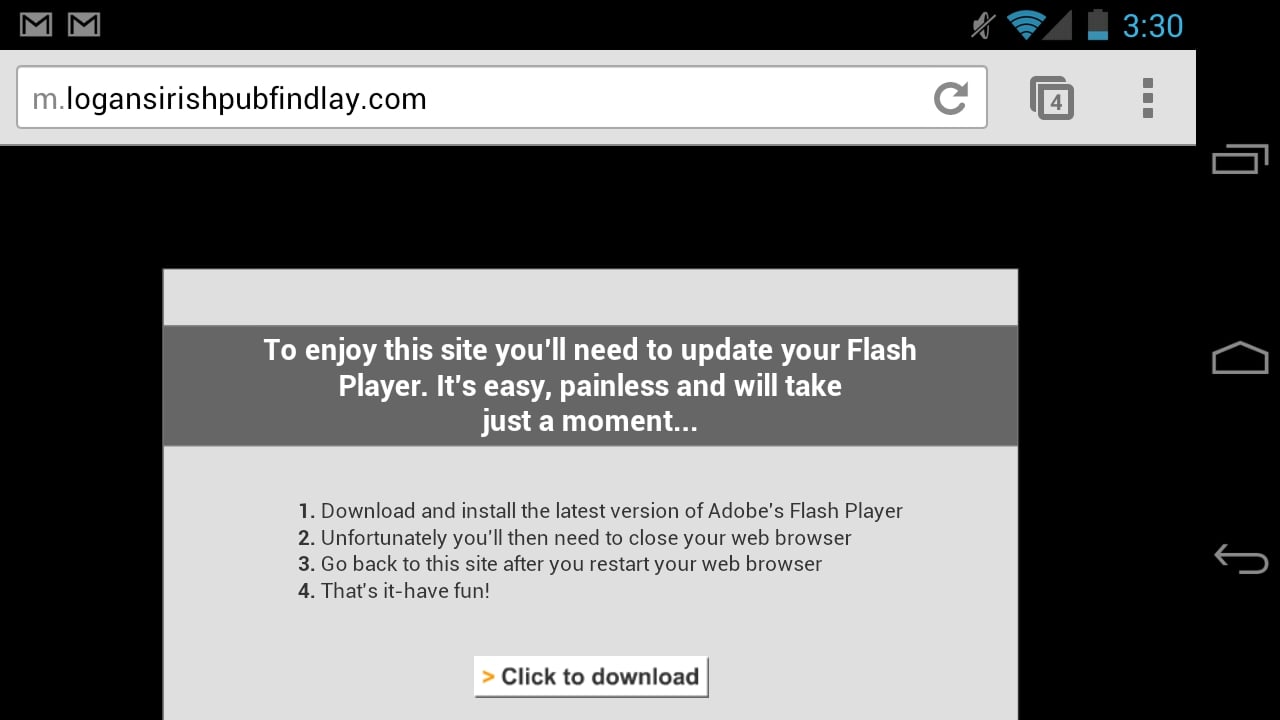 adobe flash player not working in chrome android