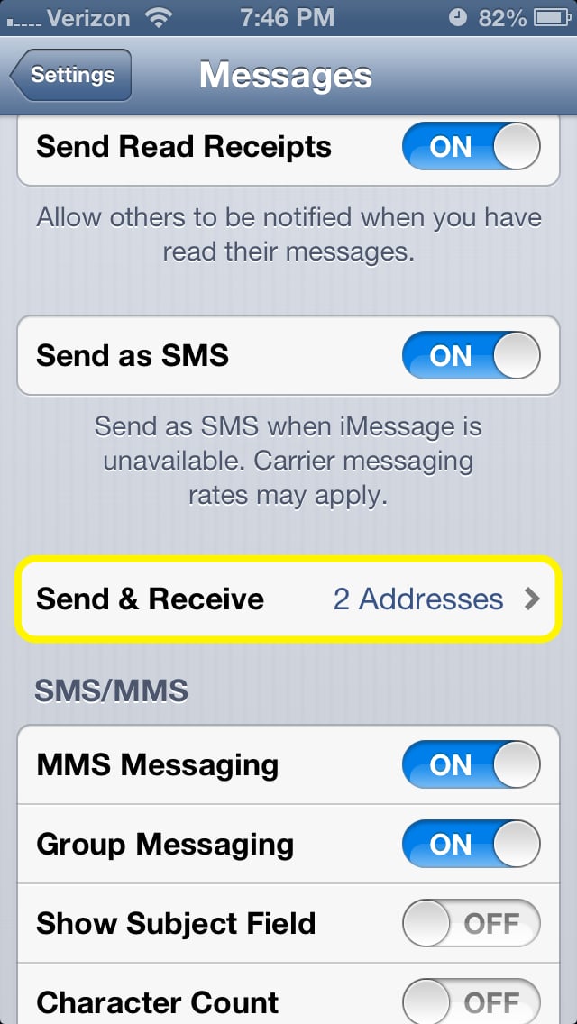how to set up messages on ipad with phone number