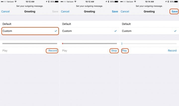 how to change my voicemail greeting to default on iphone