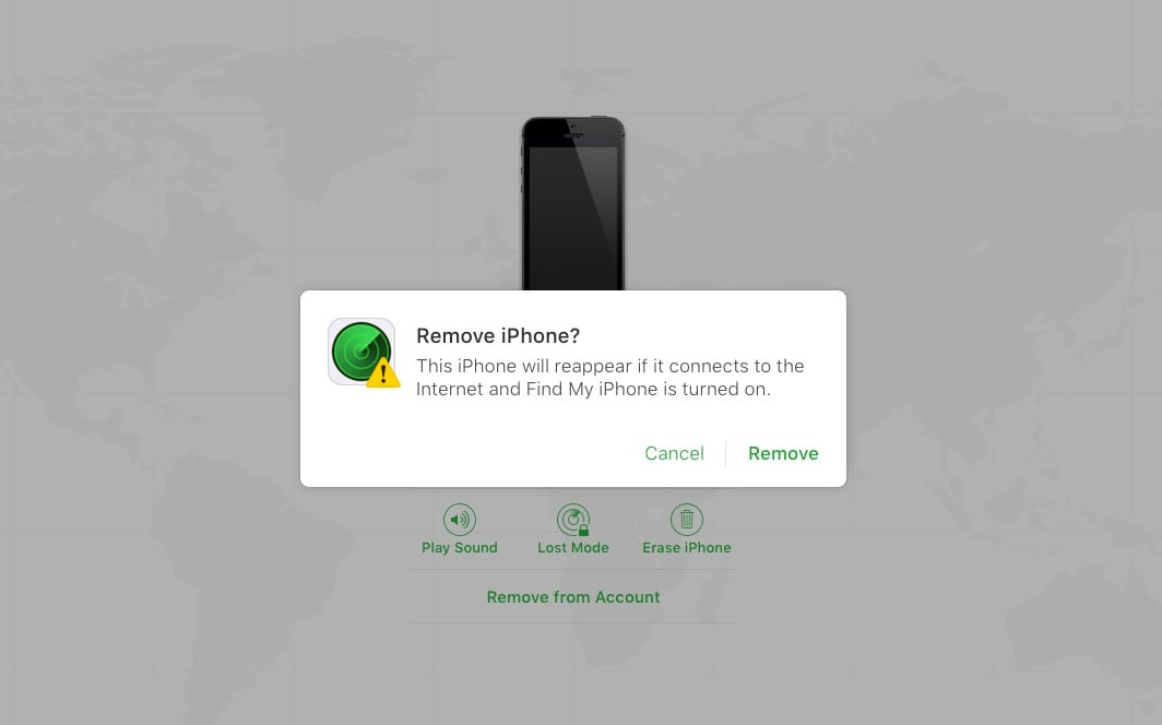 remove find my iphone on pc