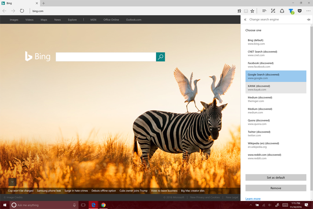 How to Change the Search Engine in Windows 10 to Google