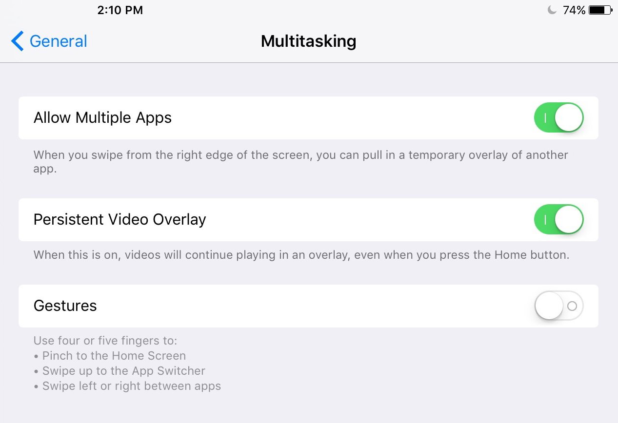 how to disable swipe from left screen multitasking iphone