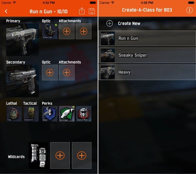 Create a Class with this Black Ops 3 app.