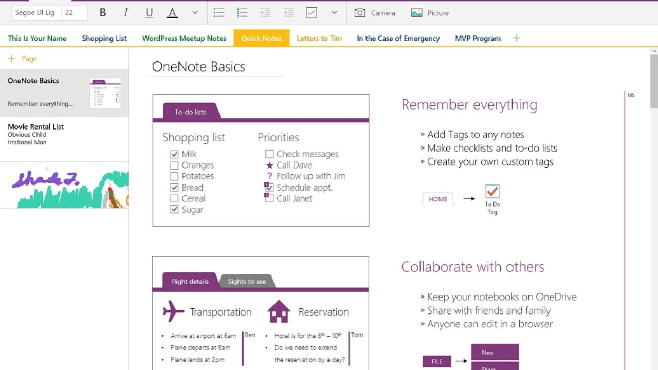 onenote for mac 2016 image text