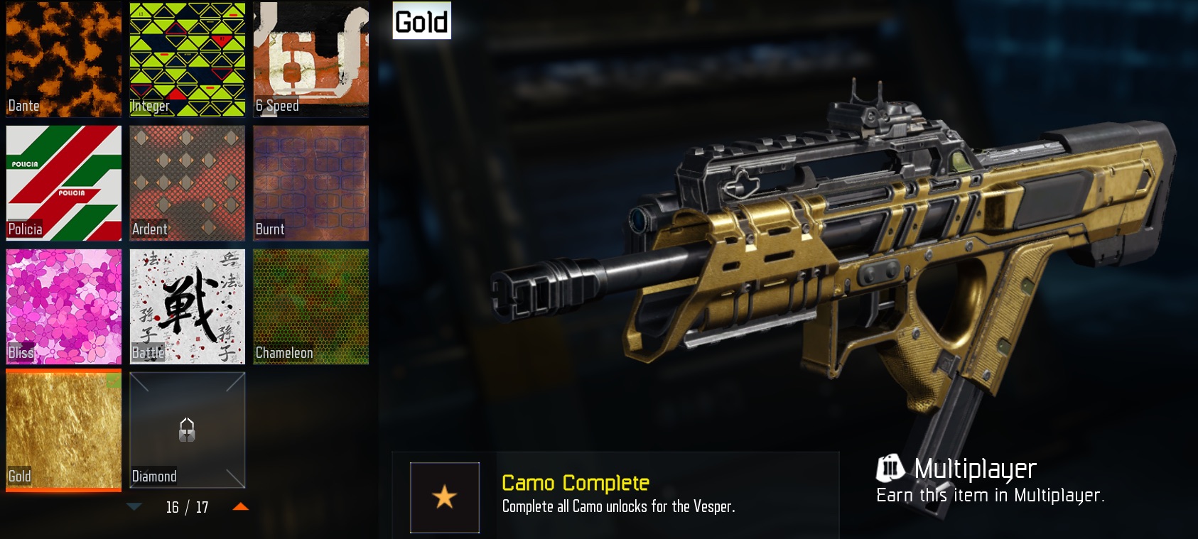 black ops 1 gold camo