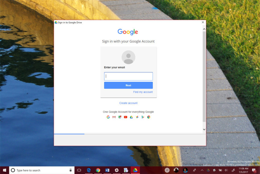 installing google drive windows 10