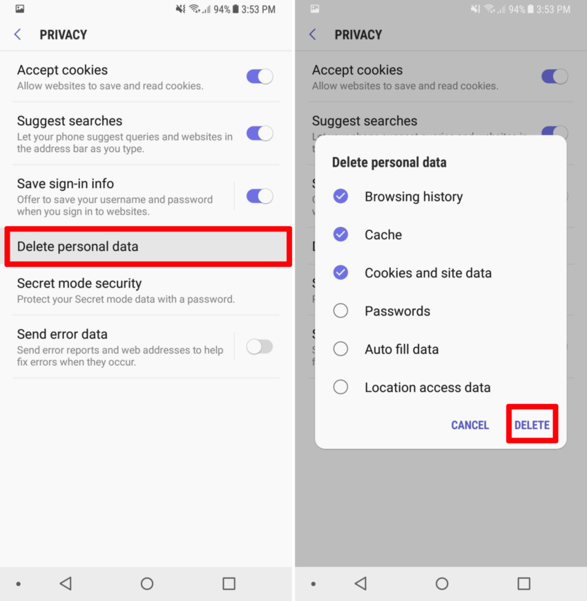 How to Clear Your Galaxy S8 Browser History