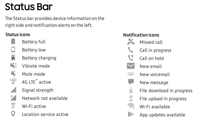 samsung galaxy s9 manual for symbol triangle with arrows
