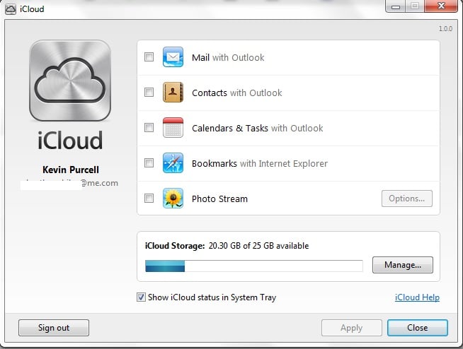 Проверка состояния icloud